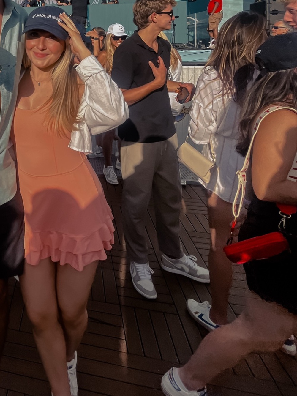 Peach Ruffle Athletic Dress